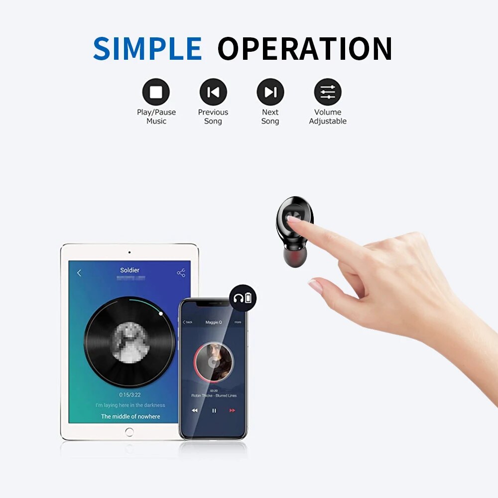 XG8 Digital Bluetooth 5.2 TWS Bluetooth Headset tws Sports Headset Touch Mini Wireless Bluetooth Headset Noise Reduction Earbuds